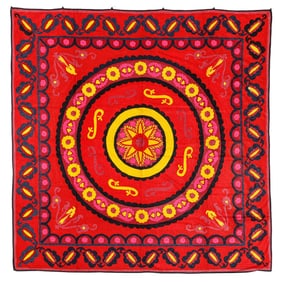 Suzani Tapestry, Uzbekistan, Mid 20th C., 7'4'' x 7'4''