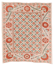 Suzani Hanging, Uzbekistan, Late 20th C., 4'11'' x 5'10''