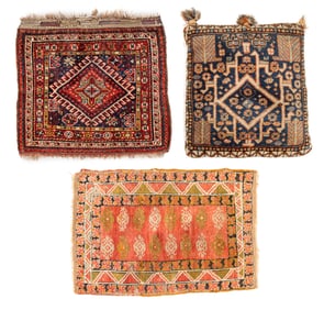 Estate Grouping of 3 Antique Turkish & Persian Yastik/Bagface Weavings