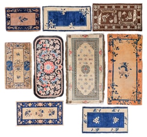 Estate Grouping of 9 Small Chinese Rugs