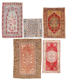 Estate Grouping of 5 Antique Turkish Rugs