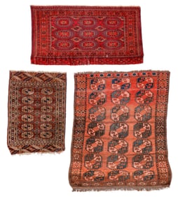 Estate Grouping of 3 Antique Turkmen Rugs