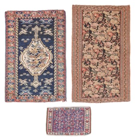 Estate Grouping of 3 Senneh Kilims, Persia, Late 19th/Early 20th C