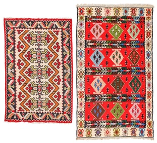 2 Balkan Kilims, Early/Mid 20th C.