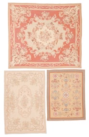 3 Aubusson Style Rugs, 20th C
