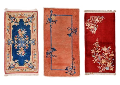 3 Chinese Art Deco Rugs, Ca. 1920/40