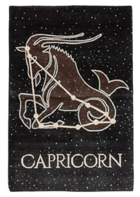 Horoscope Sign Rug: Capricorn, India, Late 20th C., 4'2'' x 6'2''