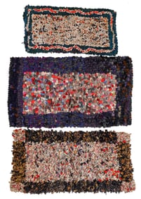 Group of 3 American Hooked Rugs, USA, Early 20th C