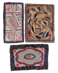 Group of 3 American Hooked Rugs, USA, Early 20th C