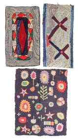 Group of 3 American Hooked Rugs, USA, Early/Mid 20th C