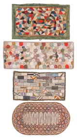 Group of 4 American Hooked Rugs, USA, Early 20th C