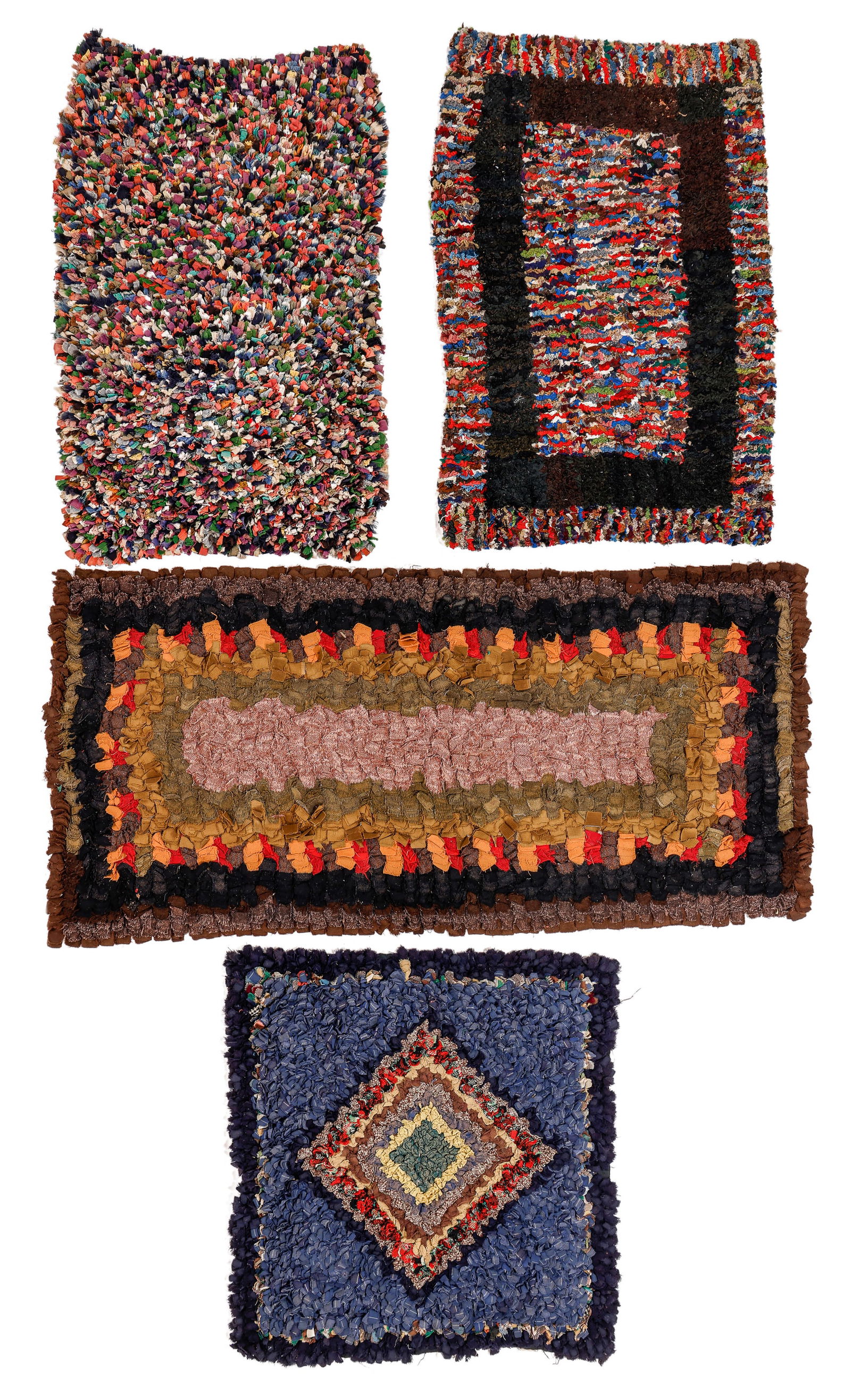Group of 4 American Hooked Rugs, USA, Early 20th C. (1 of 5)
