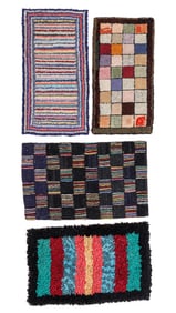 Group of 4 American Hooked Rugs, USA, Early/Mid 20th C