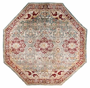 Palace Size Octagonal Carpet, Agra, India, Ca. 1880, 21'4'' x 21'2''