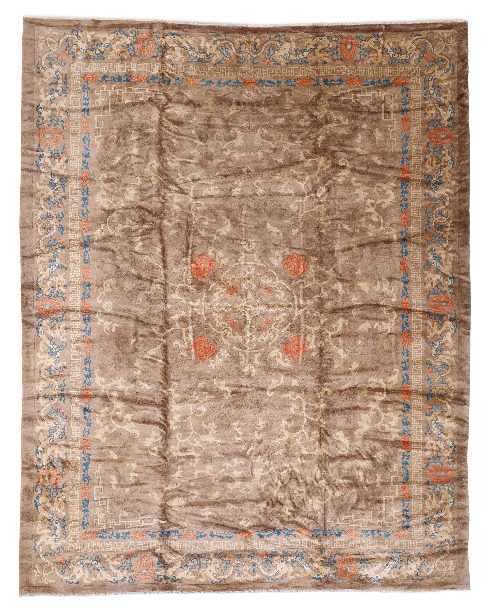 Chinese Art Deco Rug, China, Ca. 1930, 9'3'' x 11'7'' (1 of 5)