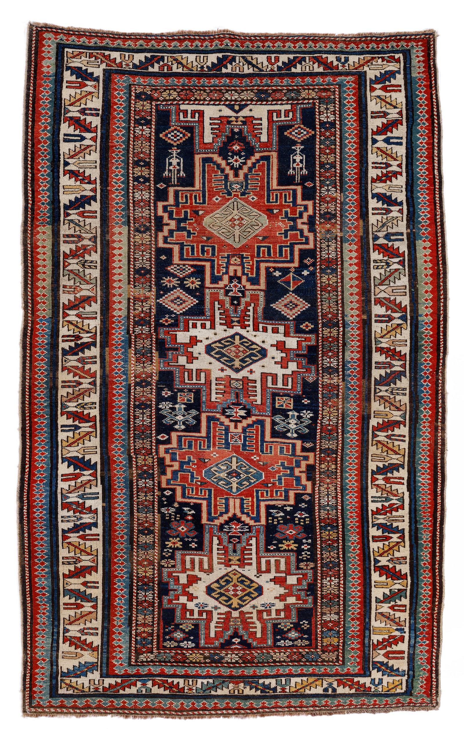 Lesghi Shirvan Rug, Caucasus, Ca. 1880, 4'1'' x 6'7'' (1 of 4)