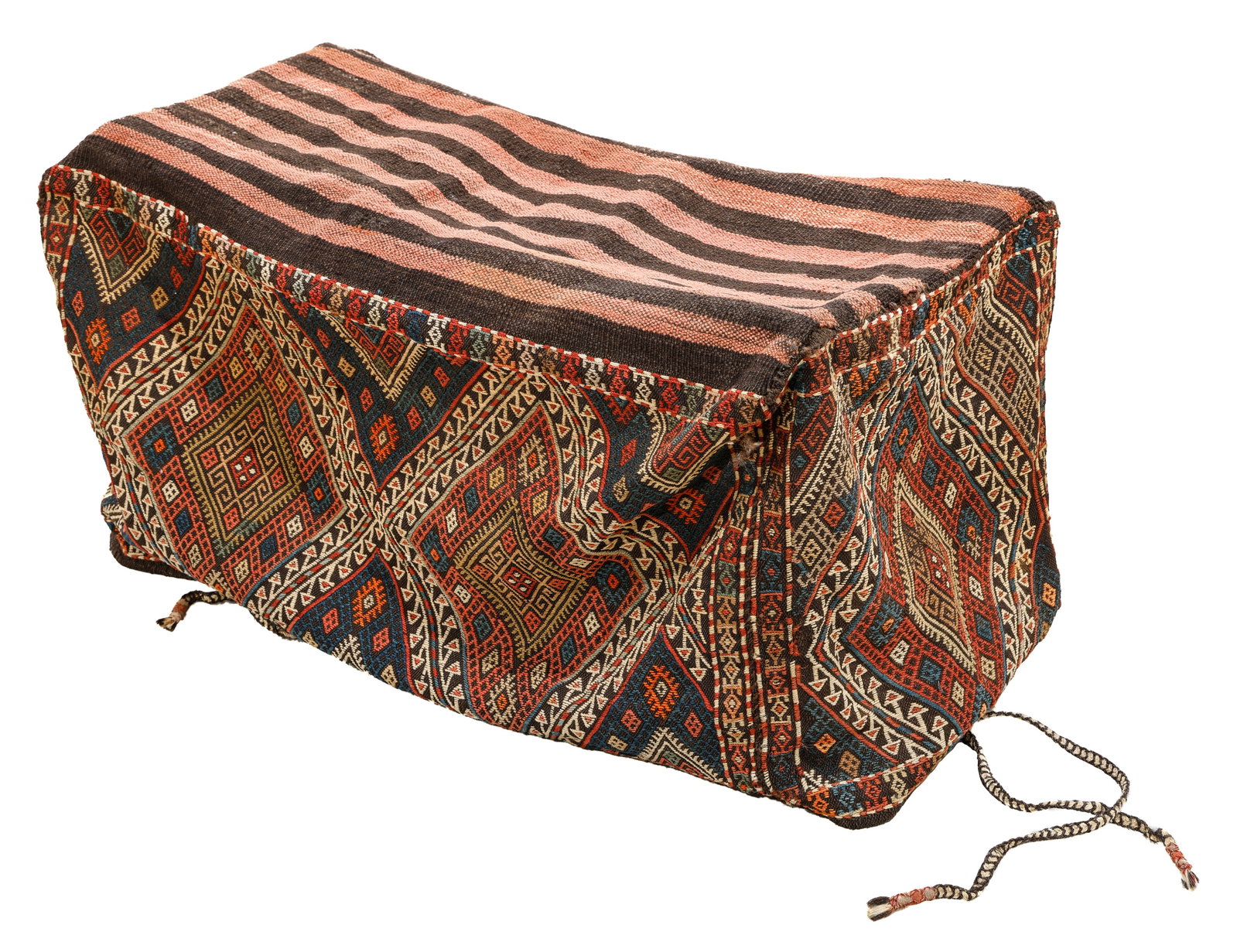 Mafrash Bedding Bag, Transcaucasus, Ca. 1900, 1'8'' x 3'2'': Mafrash Bedding Bag, Transcaucasus, Ca. 1900, 1'8'' x 3'2'' (51 x 97 cm). Weight: 7 lbs. Material: wool surface, wool warp.