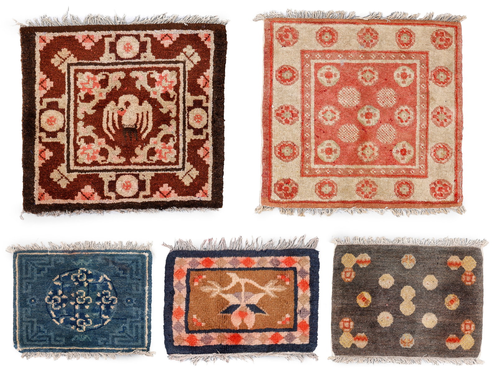 Group of 5 Tibetan/Chinese Mats, Early 20th C. (1 of 7)