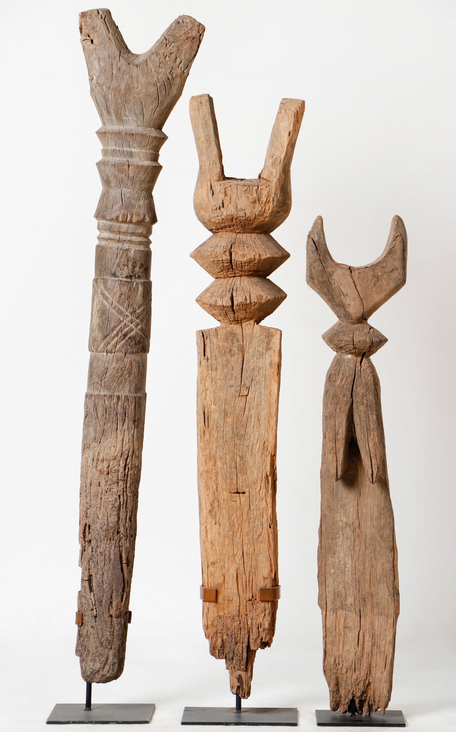 3 Mossi Architectural Posts, Burkina Faso, H: 3'3"- 4'4" (1 of 4)