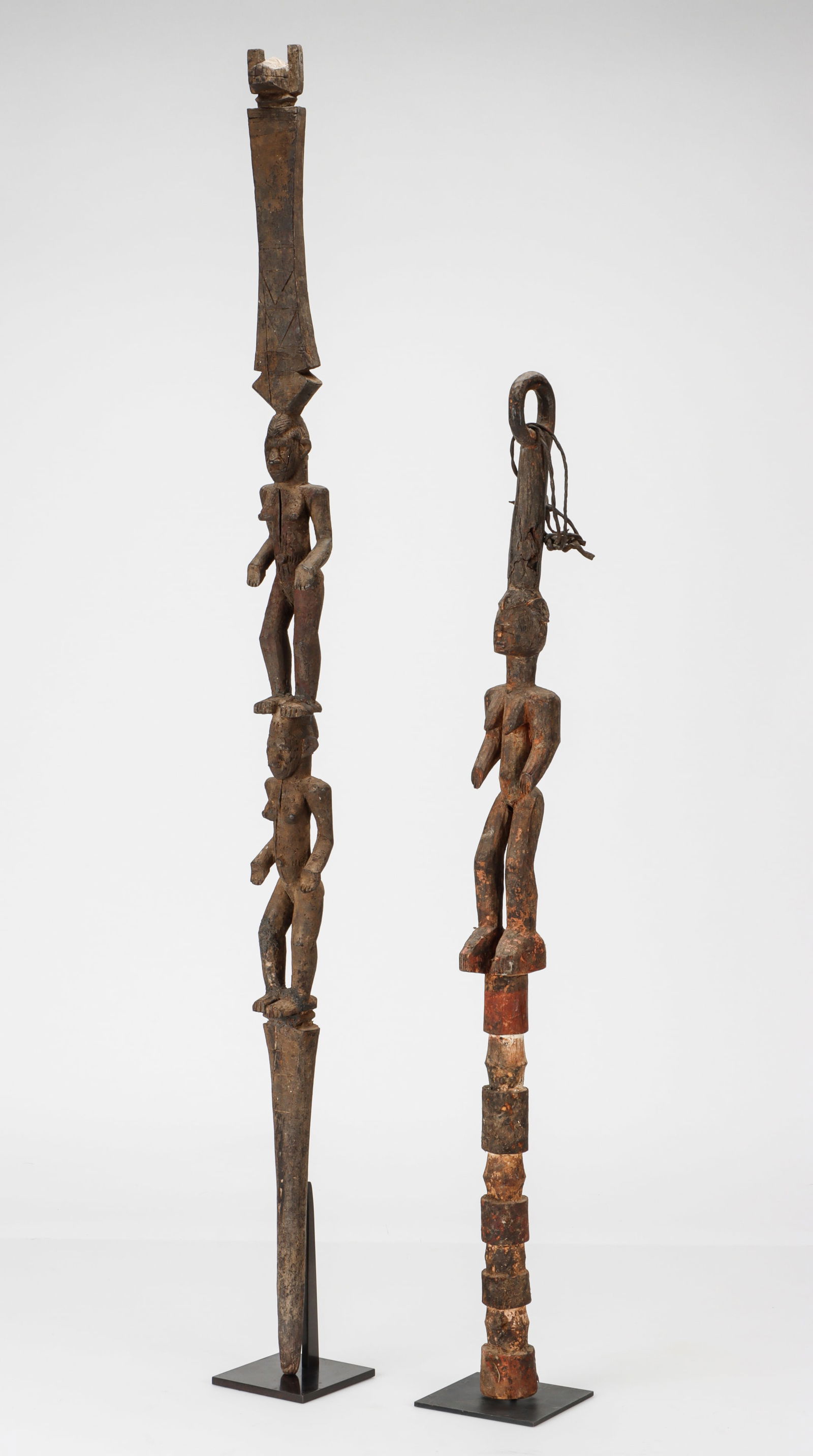 Bwa Cane And Winiama Staff, Burkina Faso, H: 3'3", 4'3", Published. (1 of 6)