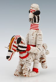 African Yoruba Beaded Equestrian Figure, Nigeria