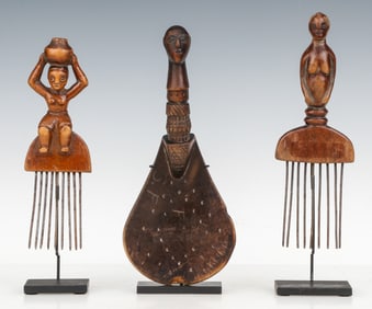 3 African Ethnographic Art Objects, Mid 20th C.