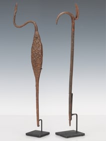 2 West African Iron Staffs