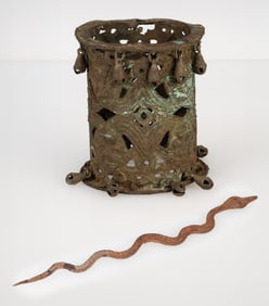 African Lobi Iron Snake And Yoruba Armband