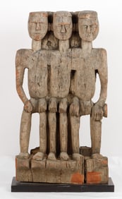 Naga Konyak Sculptural Group, Eastern Himalayas/ India, Northeast Nagaland, Ht. 45"