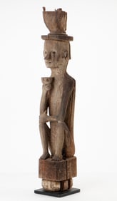 Njan Dayak Burial Memorial Hampatong Figure, Kalimantan, Southern Borneo, Late 19th C. H: 34"