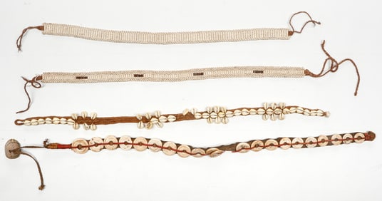 Collector's Lot of 4 Ethnographic Shell Belts