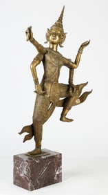 Large Balinese Bronze Figure of 4-Armed Shiva, 37"
