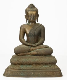 Large Balinese Bronze Seated Buddha