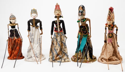 5 Balinese Wayang Golek Marionette Puppets