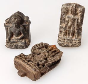 3 Southeast Asian Small Stone Plaques