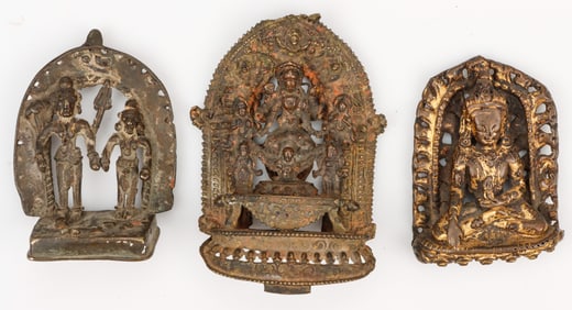 3 Antique Southeast Asian Hindu Bronzes