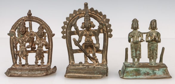 3 Antique Southeast Asian Hindu Bronzes