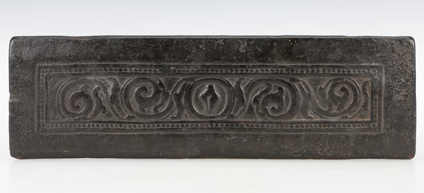 Antique Tibetan Carved Wood Manuscript Cover, C. 18th C.