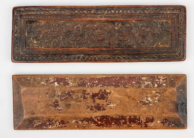 2 Antique Tibetan Manuscript Book Covers