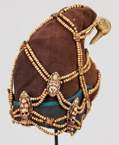 Tantric Hat With Bone Adornments