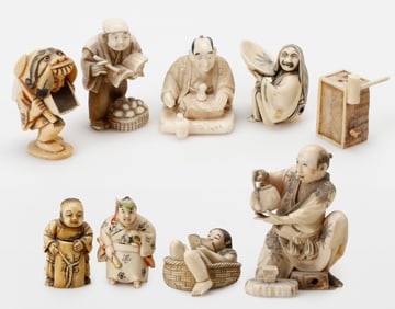 Collection of 9 Chinese Carvings