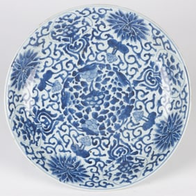 Chinese Kangxi Blue and White Charger