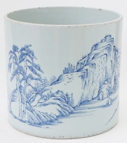 Chinese Blue & White Brush Pot