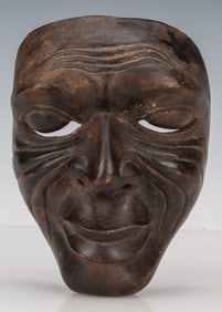 Antique Japanese Gigaku Noh Mask
