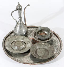 Collection of Antique Armenian Engraved And Inscribed Tinned Copper