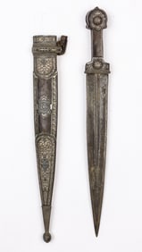 Antique Armenian Dashuyn Dagger And Scabbard