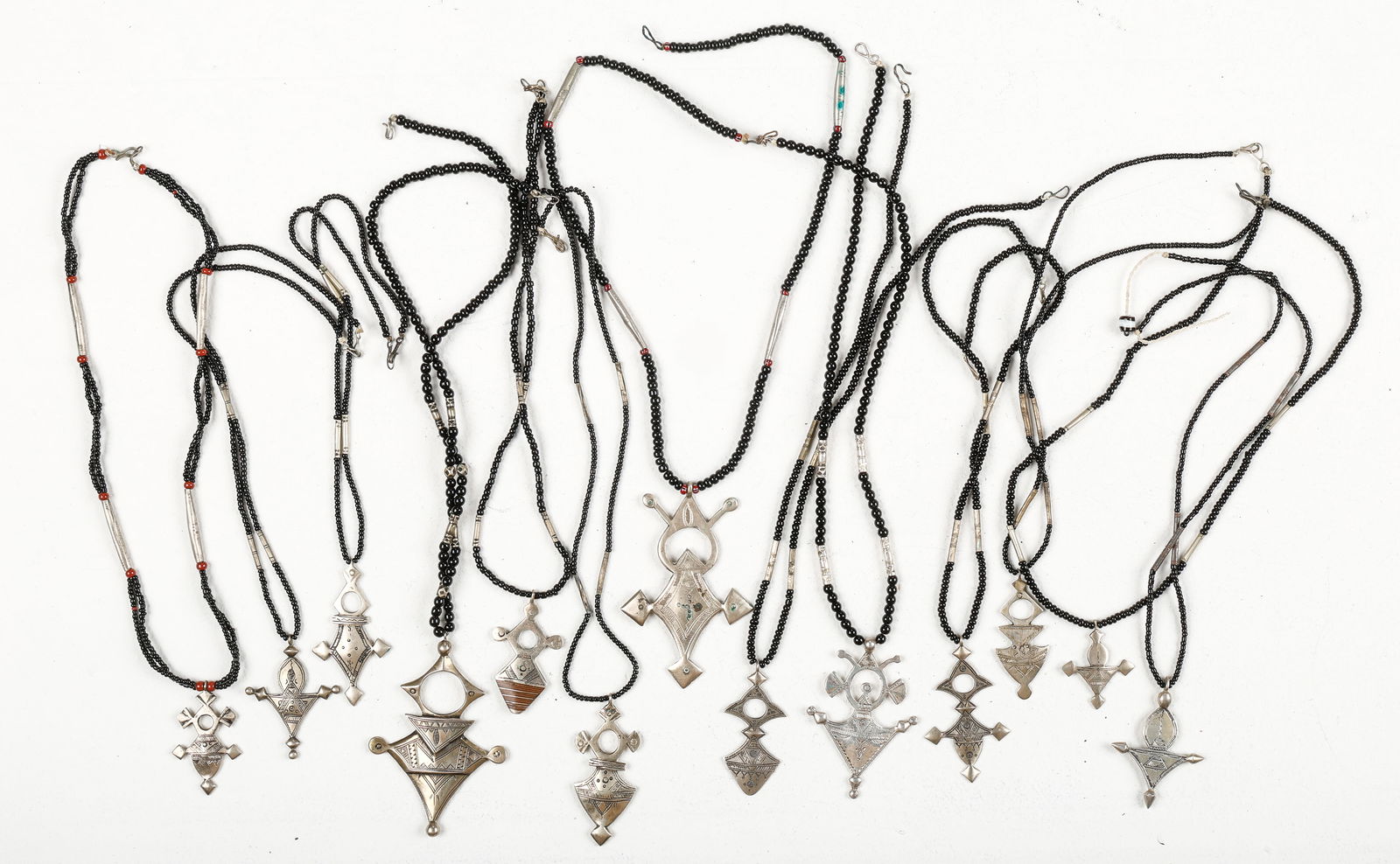 Collector's Lot of 13 Saharan Tuareg Necklaces, Agadez Crosses (1 of 4)