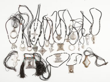 Collector's Lot of 24 Saharan Tuareg Necklaces, Agadez Crosses