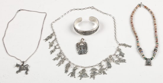 Group of Chilean Silver Jewelry, 5 Pieces