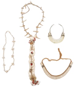 Collector's Lot of 4 Ethnographic Shell Body Ornaments